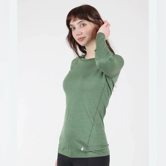 Smartwool everyday merino wool crew long sleeve top fern green women’s M NEW - Picture 3 of 9